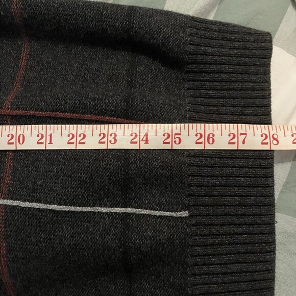 Vintage Geoffrey Beene Sweater Mens XL Grandpa Cotton Grid Check Pullover - Picture 4 of 6
